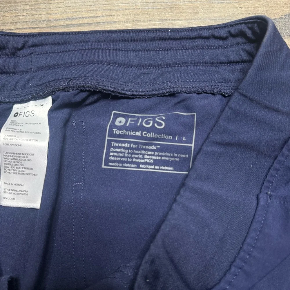 Figs Technical Collection Scrub Zamora Pants  Navy Blue - Picture 7 of 12